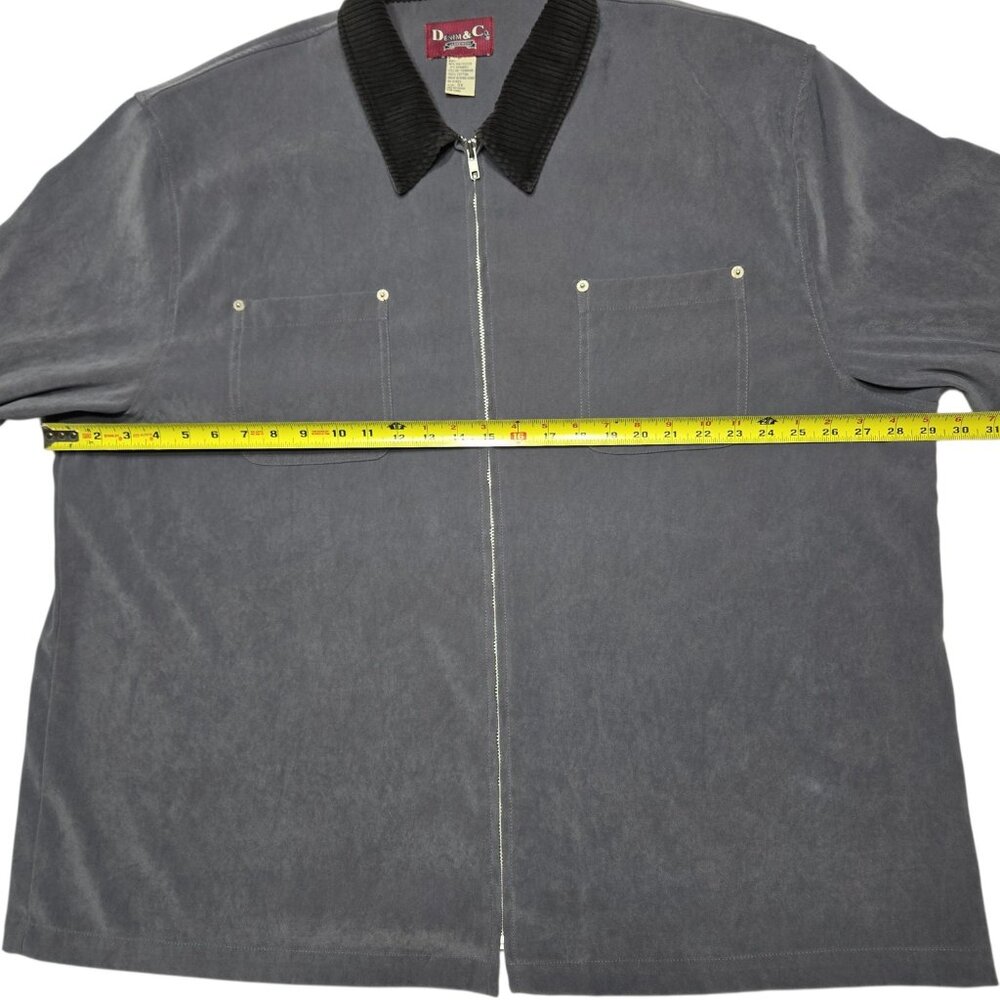 Vintage Denim and Co Jacket Women Plus 3X Gray Full Zip Coat Stretch 58 in Chest - Picture 3 of 13